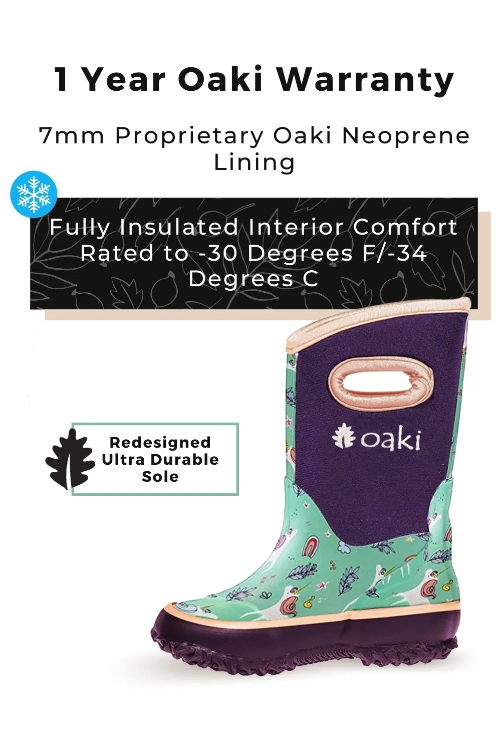 Winter Journey Footwear Snooty Unicorn Neoprene Rain/Snow Boots