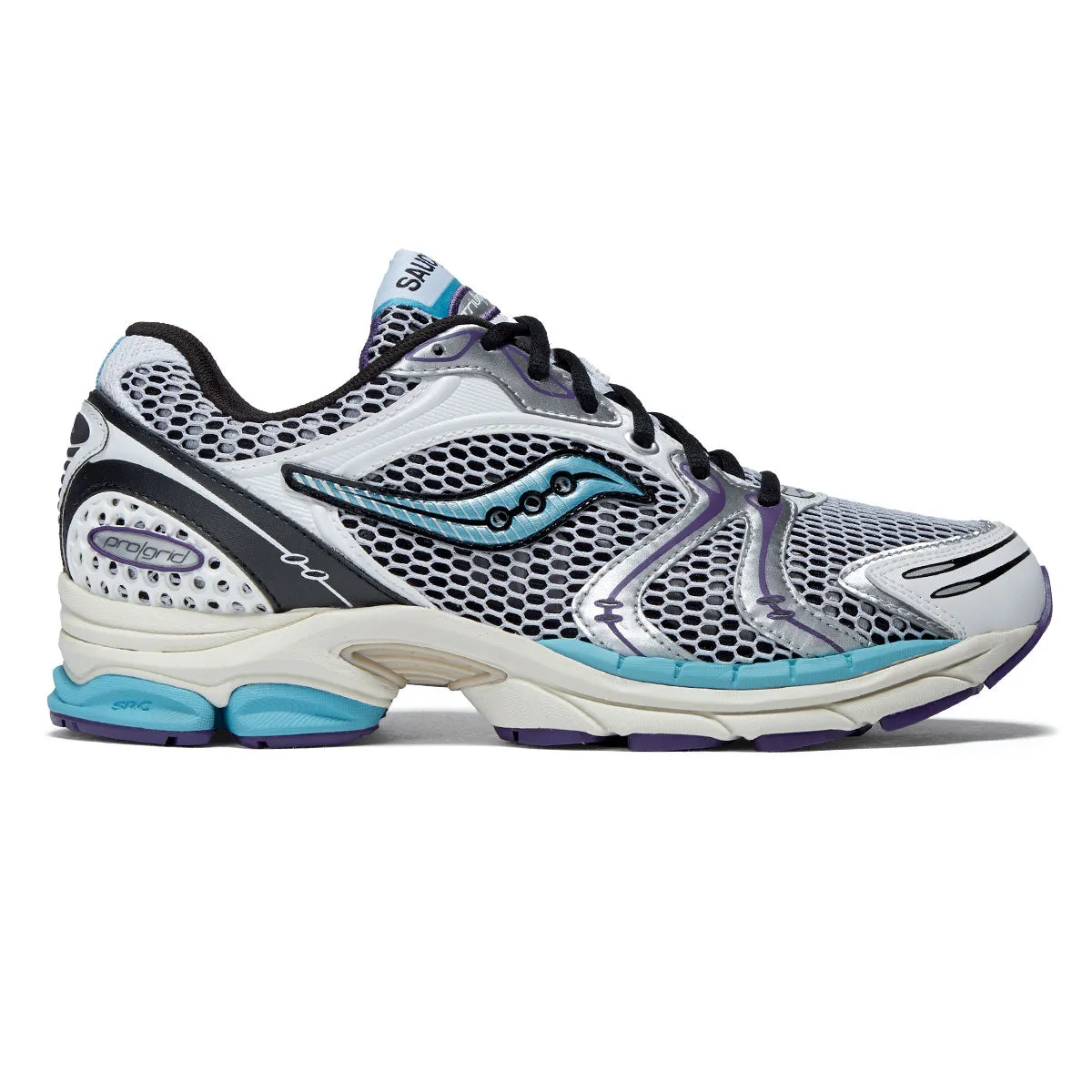 Saucony Progrid Triumph 4 Shoes - White/Blue Flexible Comfort