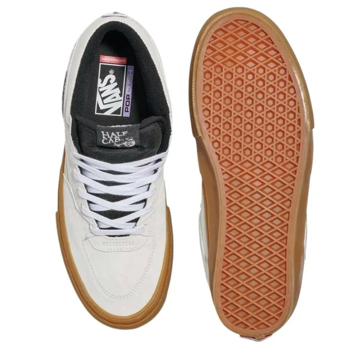 Board Comfort Comfort Flexibility Vans - Skate Half Cab Shoes White/Gum
