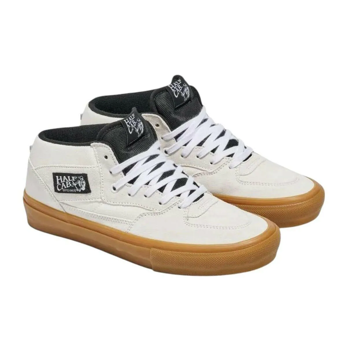 Skater Action Easy to Wear Vans - Skate Half Cab Shoes White/Gum