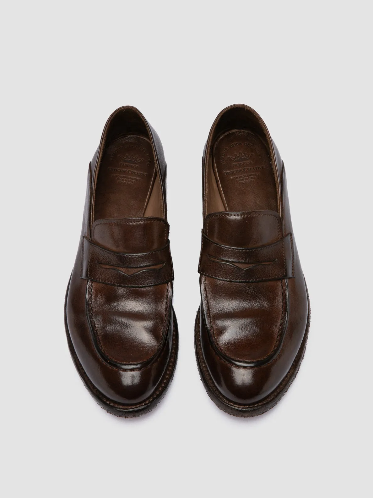 LEXIKON 140 - Brown Leather Penny Loafers River Side