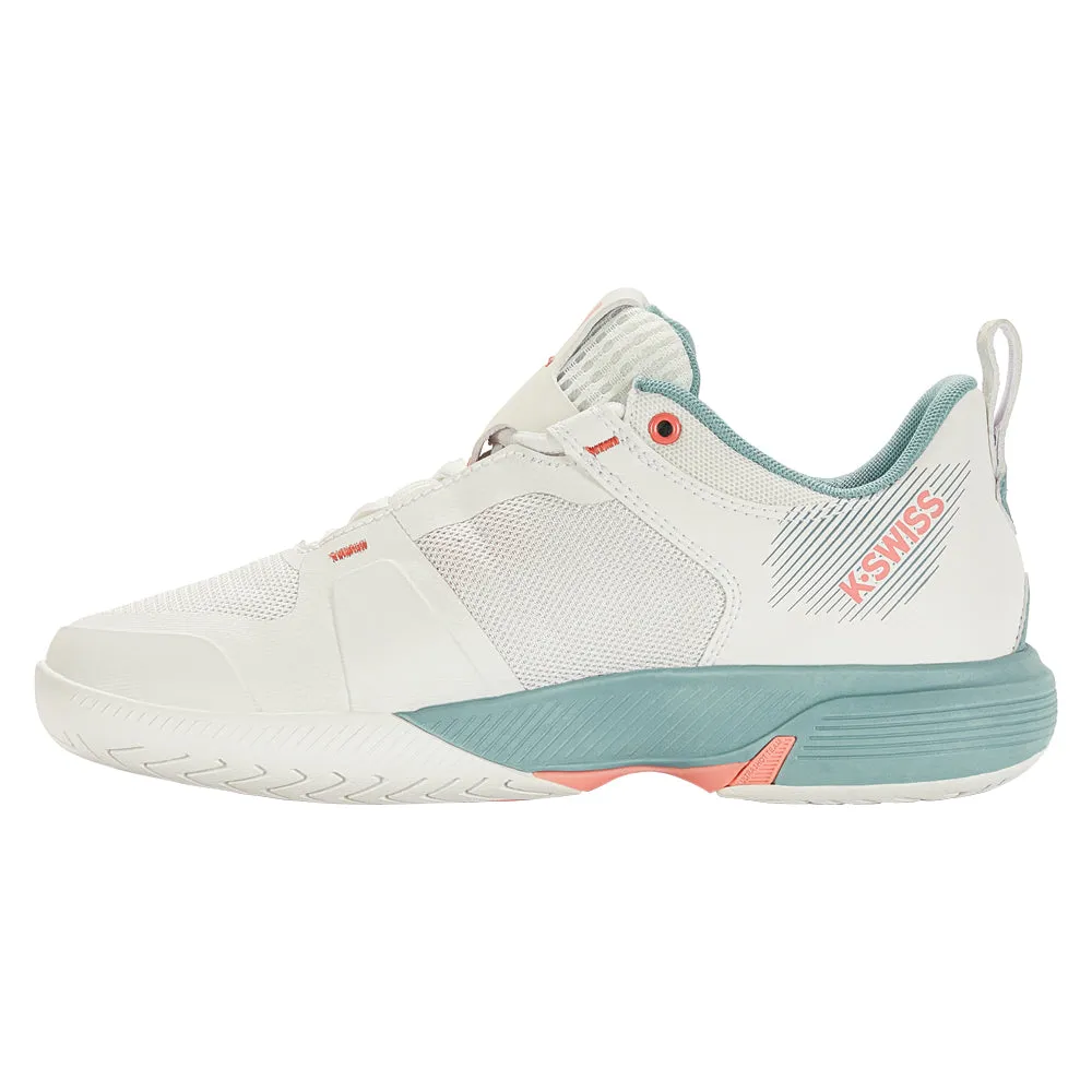 K-Swiss Ultrashot Team Tennis Shoes (Ladies) - Blanc/Nile Blue/Desert Flower Daily Wear