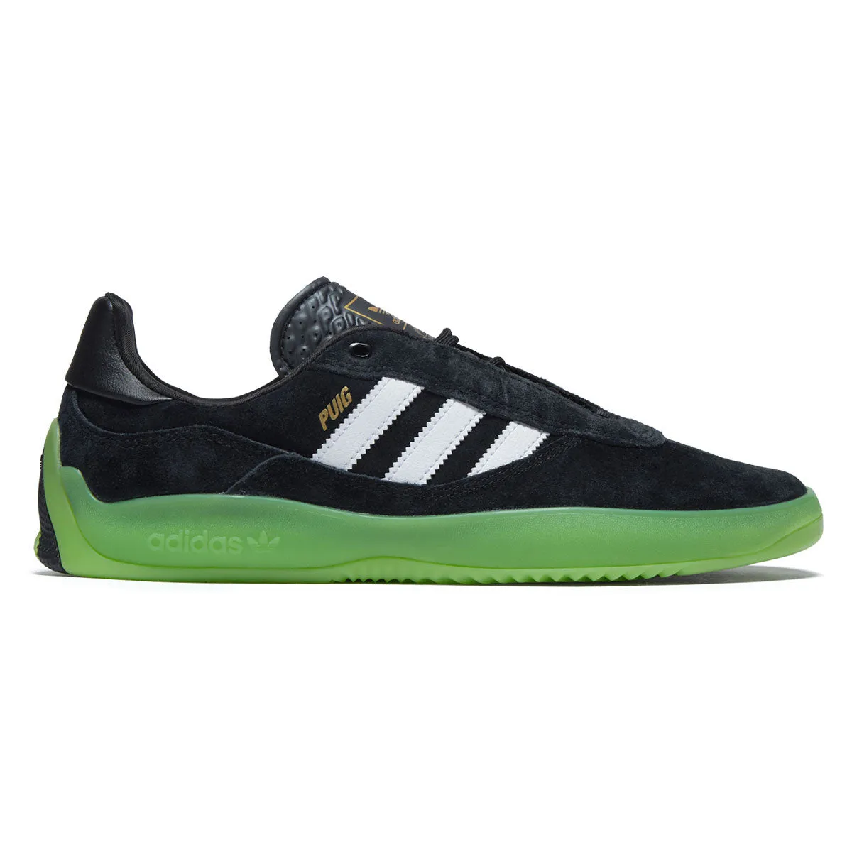 Soft Sole Smooth Motion Adidas Puig Shoes - Core Black/Ftwr White/Green