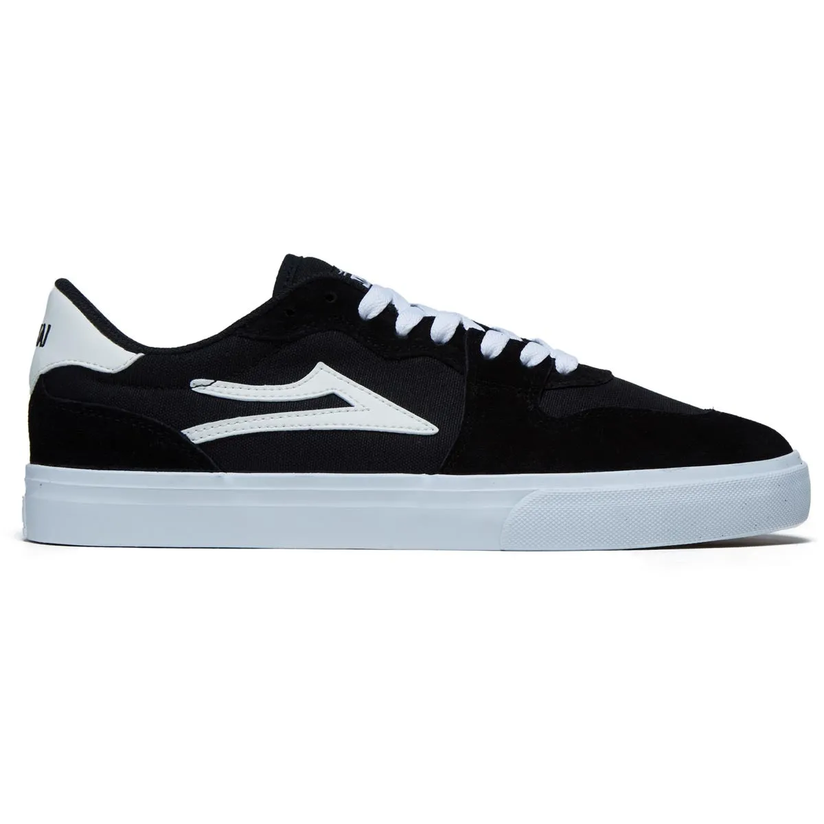 Comfortable Cushion Lakai York Shoes - Black/White Suede