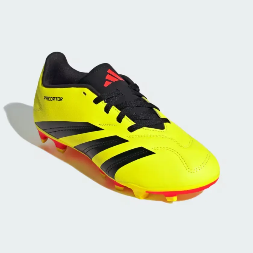 Adidas Predator Club Flexible Ground Football Kids Unisex Shoes (4-7Year) -Team Solar Yellow 2/Core Black/Solar Red Foot Power Supportive Base