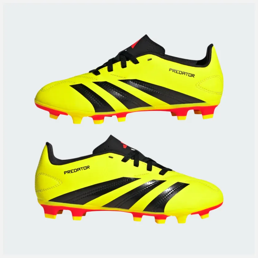 Adidas Predator Club Flexible Ground Football Kids Unisex Shoes (4-7Year) -Team Solar Yellow 2/Core Black/Solar Red Easy Slide On