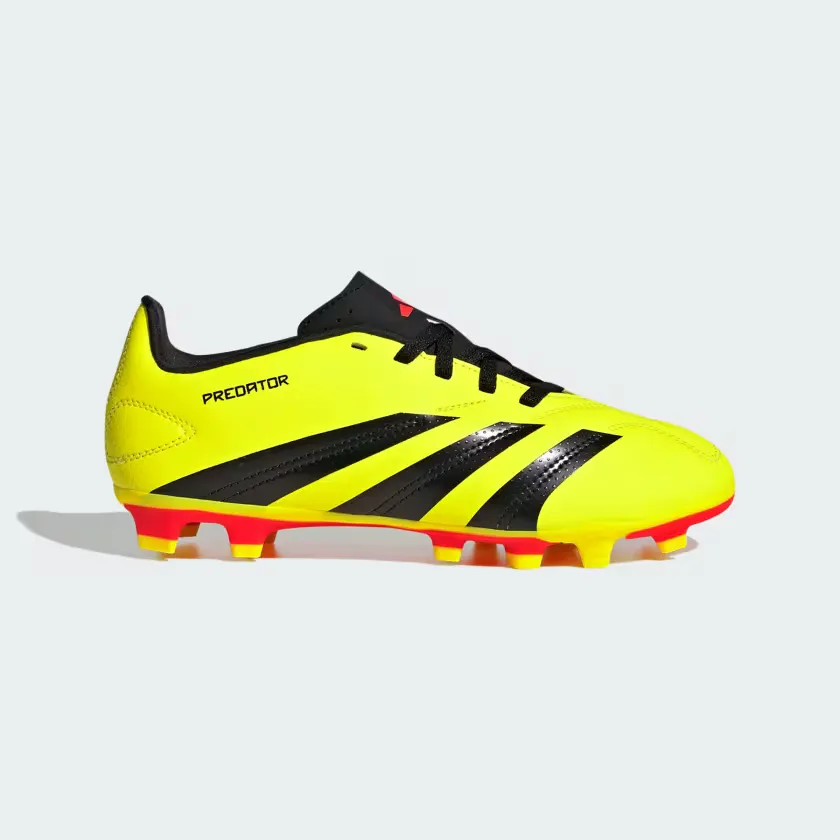 Adidas Predator Club Flexible Ground Football Kids Unisex Shoes (4-7Year) -Team Solar Yellow 2/Core Black/Solar Red Pre Game Impact shield