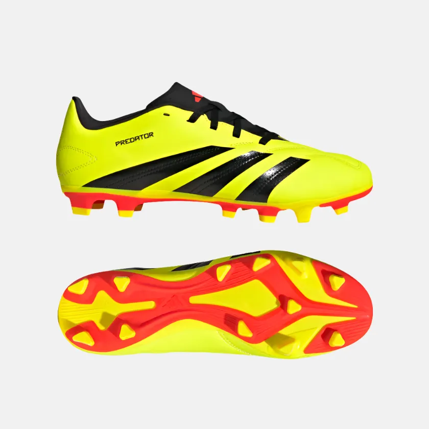 Field Performance Tight Wrap Adidas Predator Club Flexible Ground Unisex Football Shoes -Team Solar Yellow 2/Core Black/Solar Red