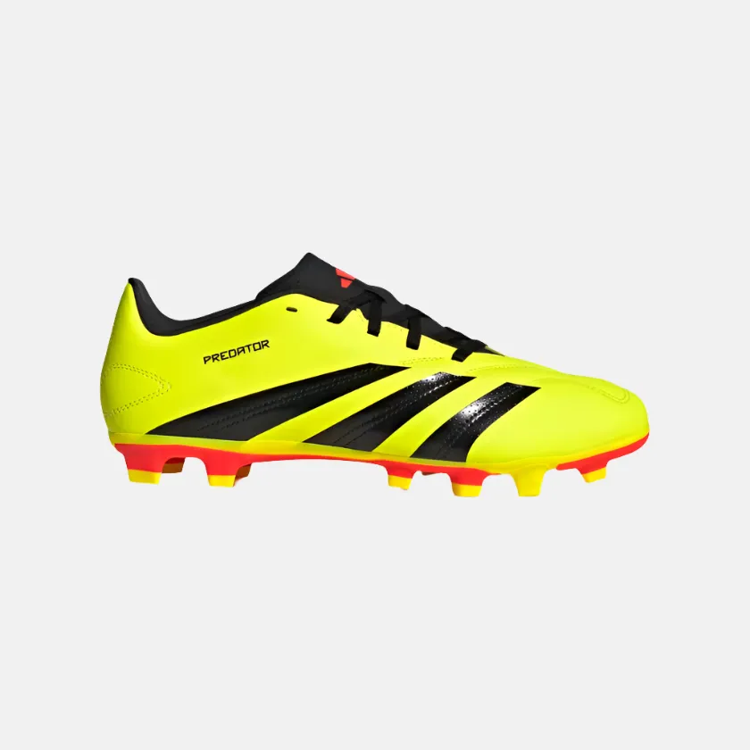 Adidas Predator Club Flexible Ground Unisex Football Shoes -Team Solar Yellow 2/Core Black/Solar Red Breathable Material Strong Start