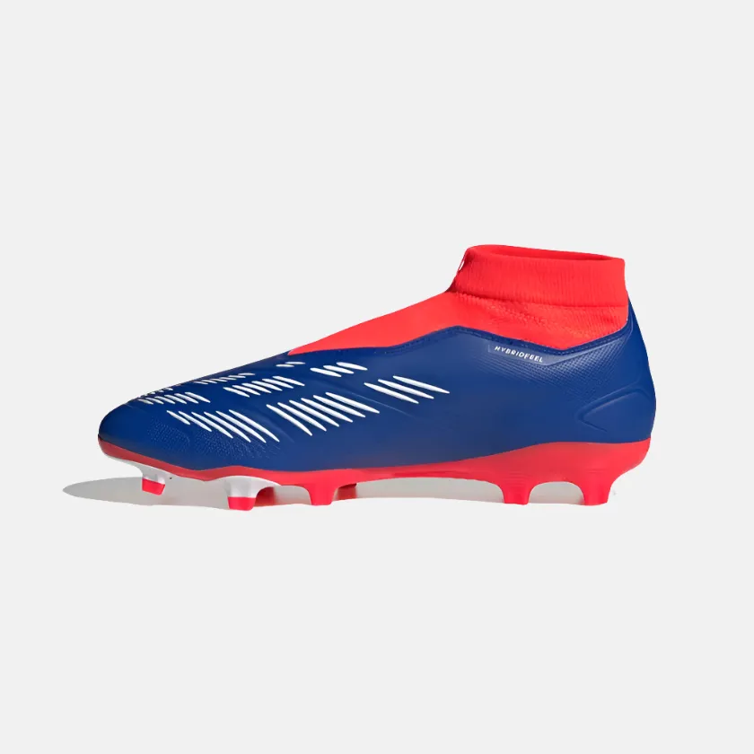 Adidas Predator League Laceless Firm Ground Unisex Football Shoes -Lucid Blue/Cloud White/Solar Red Lateral Support