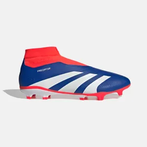 Durable Upper Versatile use Adidas Predator League Laceless Firm Ground Unisex Football Shoes -Lucid Blue/Cloud White/Solar Red