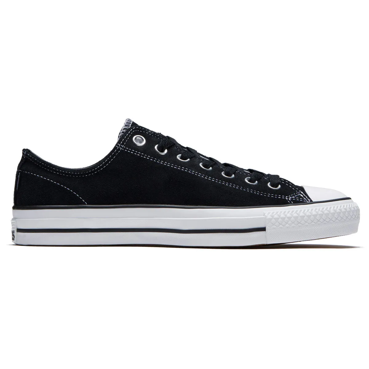 Converse Chuck Taylor All Star Pro Suede Ox Shoes - Black/Black/White Smooth Form Skater Look