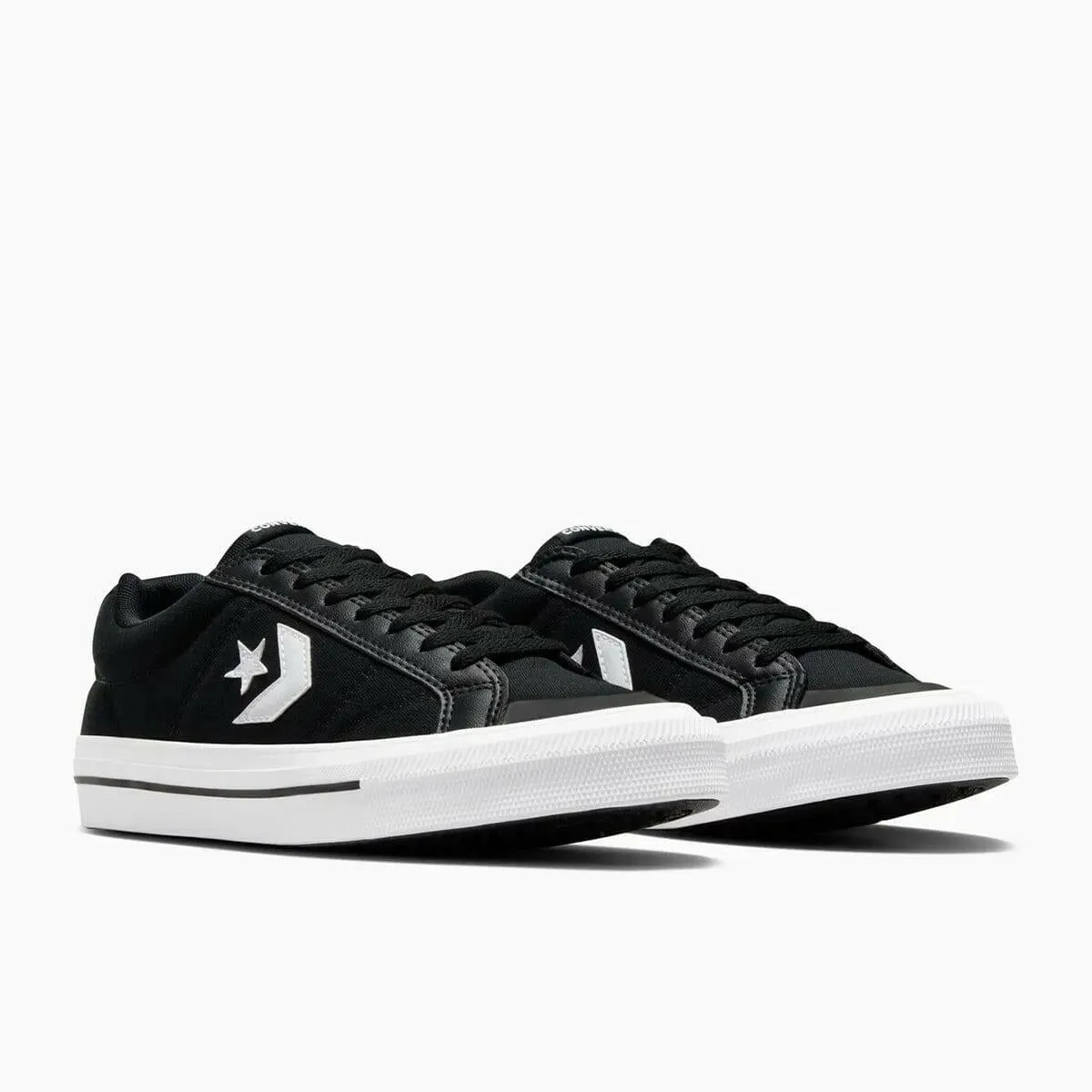 Flexible Straps Converse - Sport Casual Low Shoes Black/Black/White