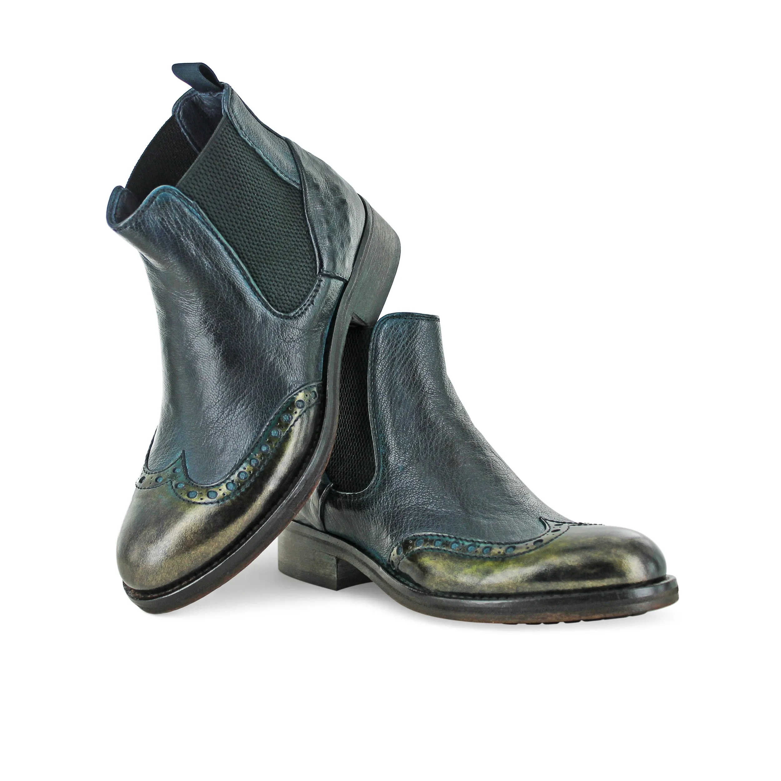 6541 - Antique Greenish Blue Chelsea Boot Easy Walk Boots Weekend Ready Boots