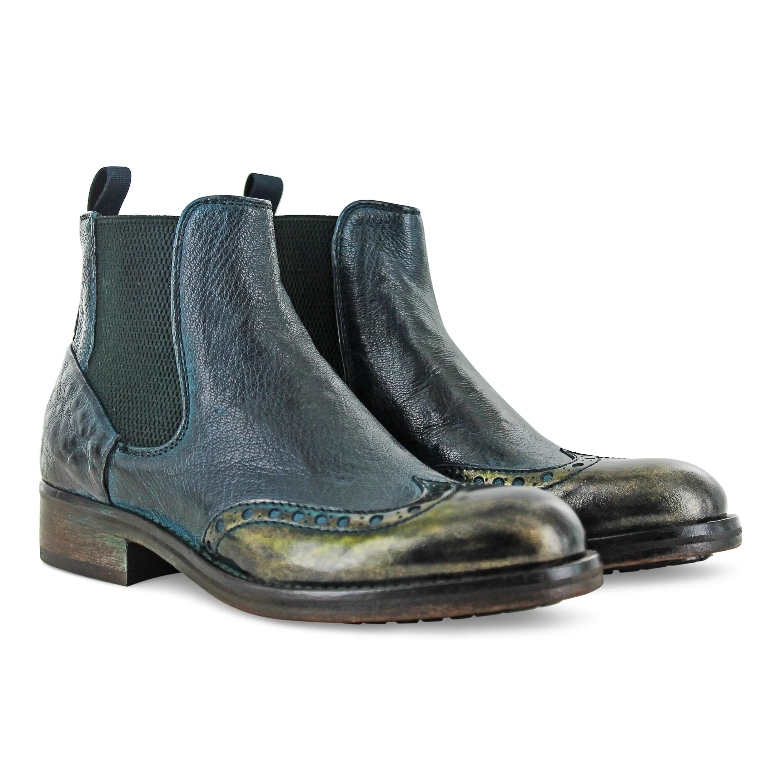 Summer Style Street Edge 6541 - Antique Greenish Blue Chelsea Boot
