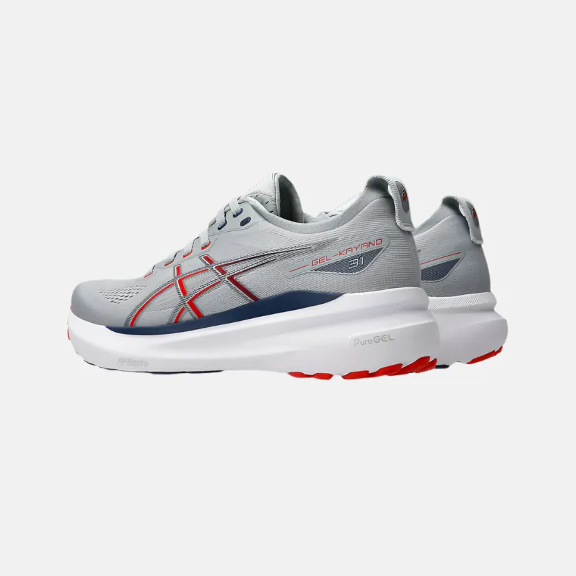 Asics Gel-Kayano 31 Men's Running Shoes -Piedmont Grey/Fiery Red low - top mobility