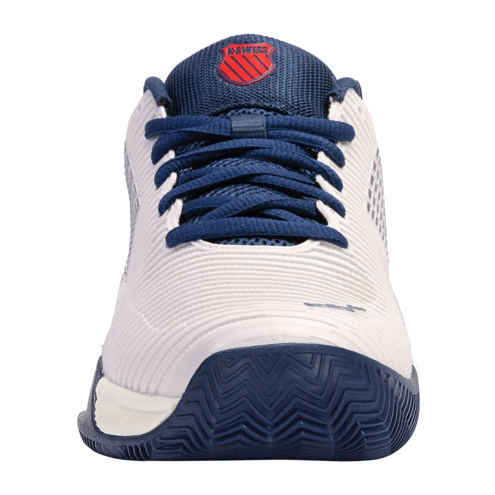 K-Swiss Hypercourt Express 2 HB Tennis Shoes (Mens) - Blanc/Blue Opal/Lollipop Foot Fit Low Cut