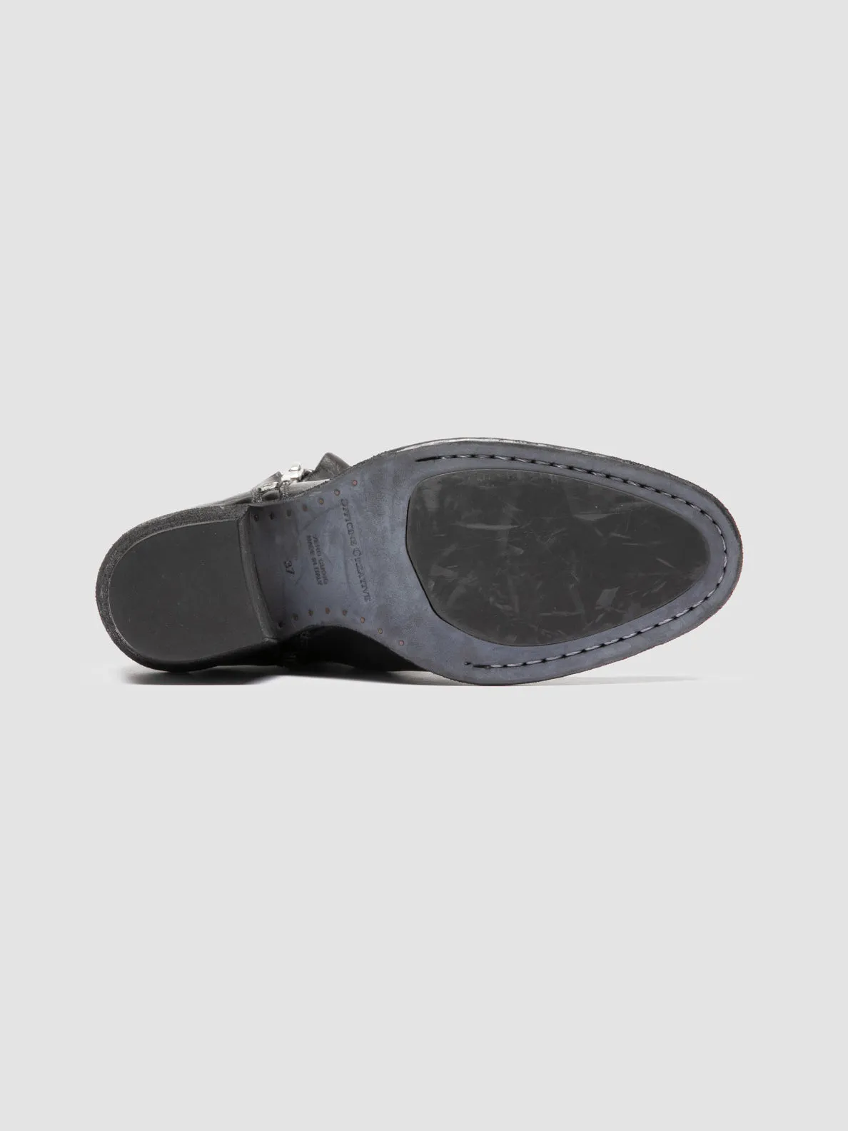 SYDNE 018 - Black Leather Zipped Boots Star Mood