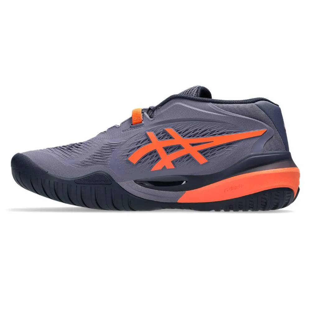 Asics Gel Resolution X Men's Tennis Shoe (Greyish Purple/Nova Orange) Soft Interior