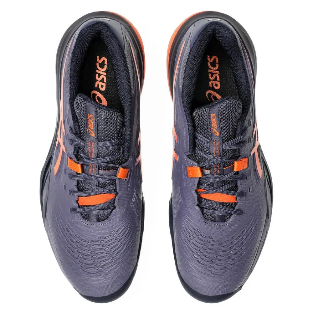 All Purpose All Fit Asics Gel Resolution X Men's Tennis Shoe (Greyish Purple/Nova Orange)