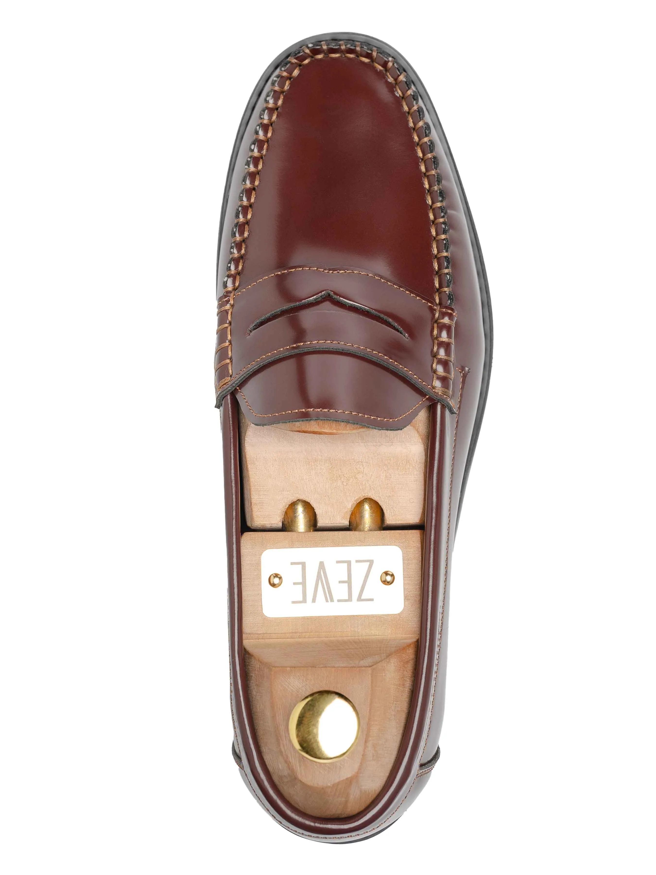 Penny Loafer - Brown Polished Leather Classic Style