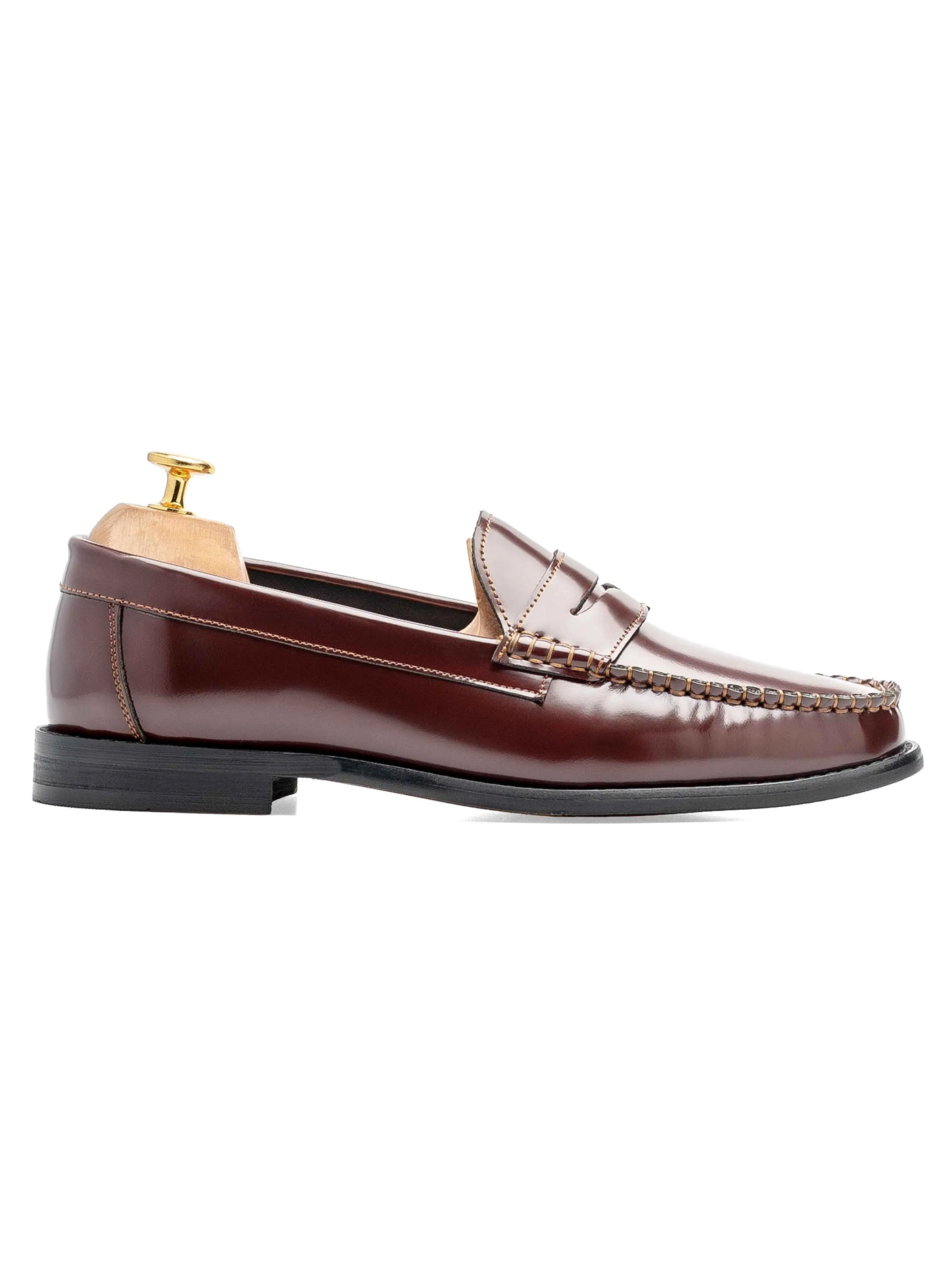 True Hold Quick Move Penny Loafer - Brown Polished Leather