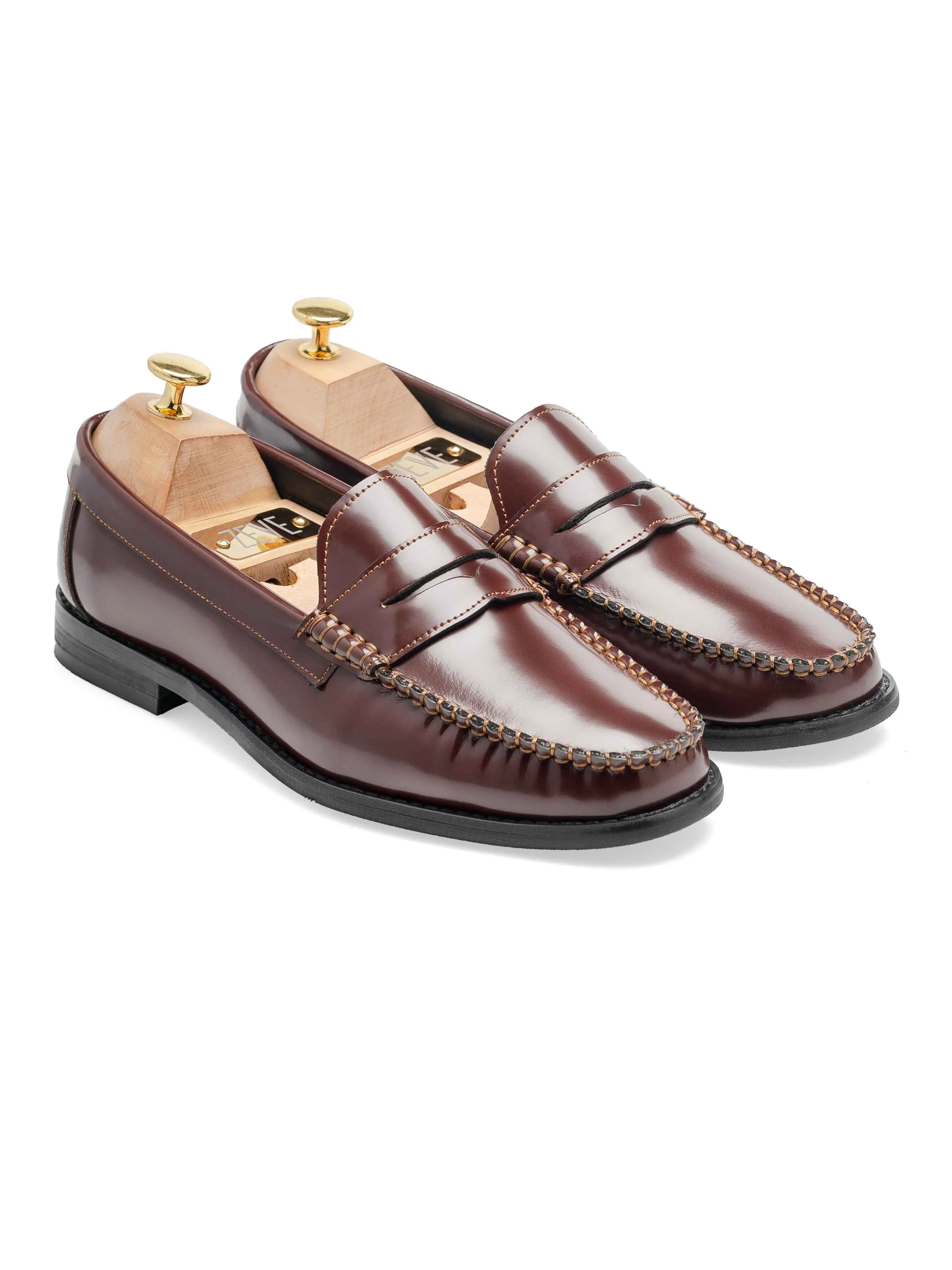 Work Casual Air Walk Penny Loafer - Brown Polished Leather