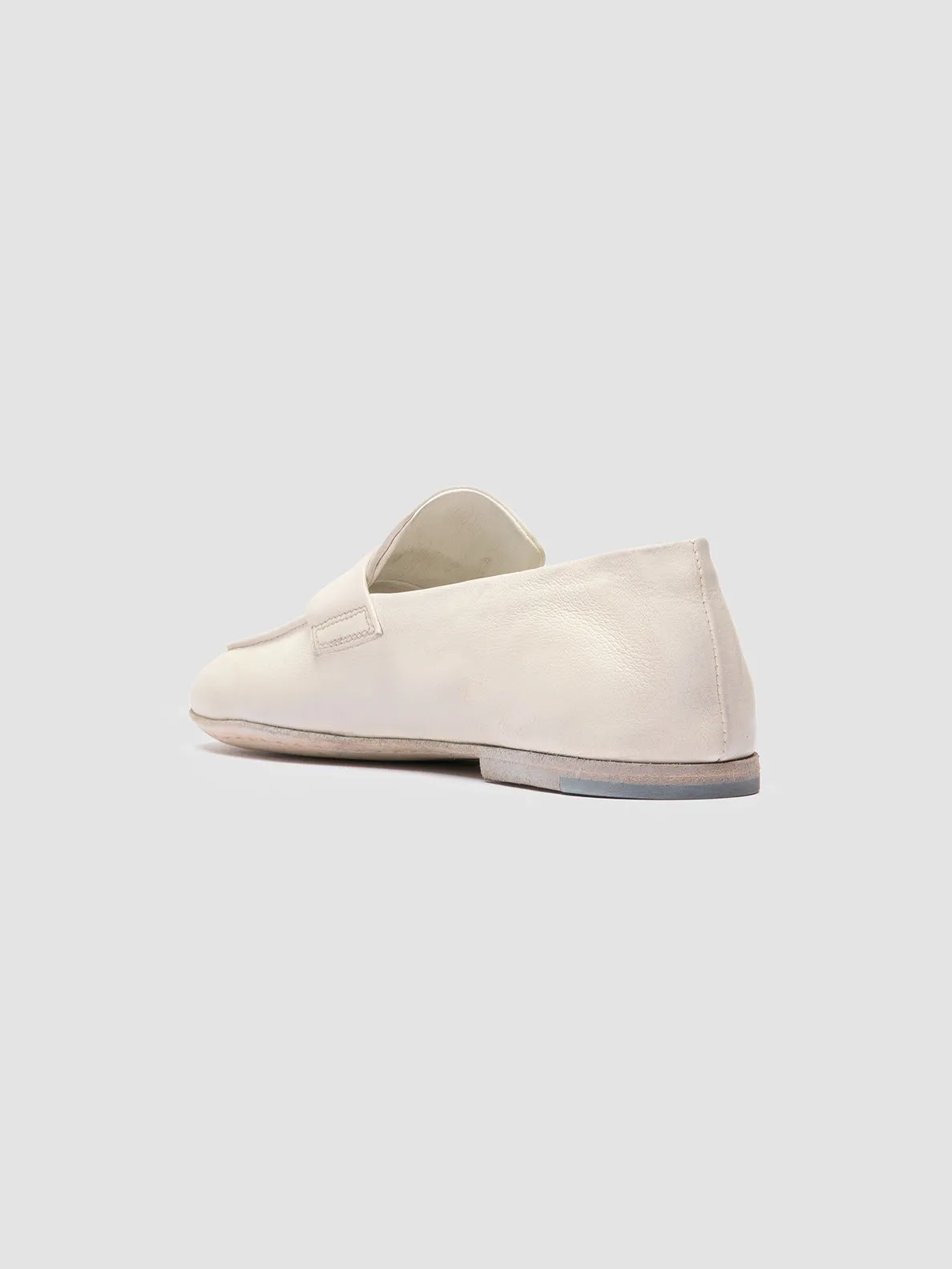 Ground Steady BLAIR DD 001 - White Leather Penny Loafers