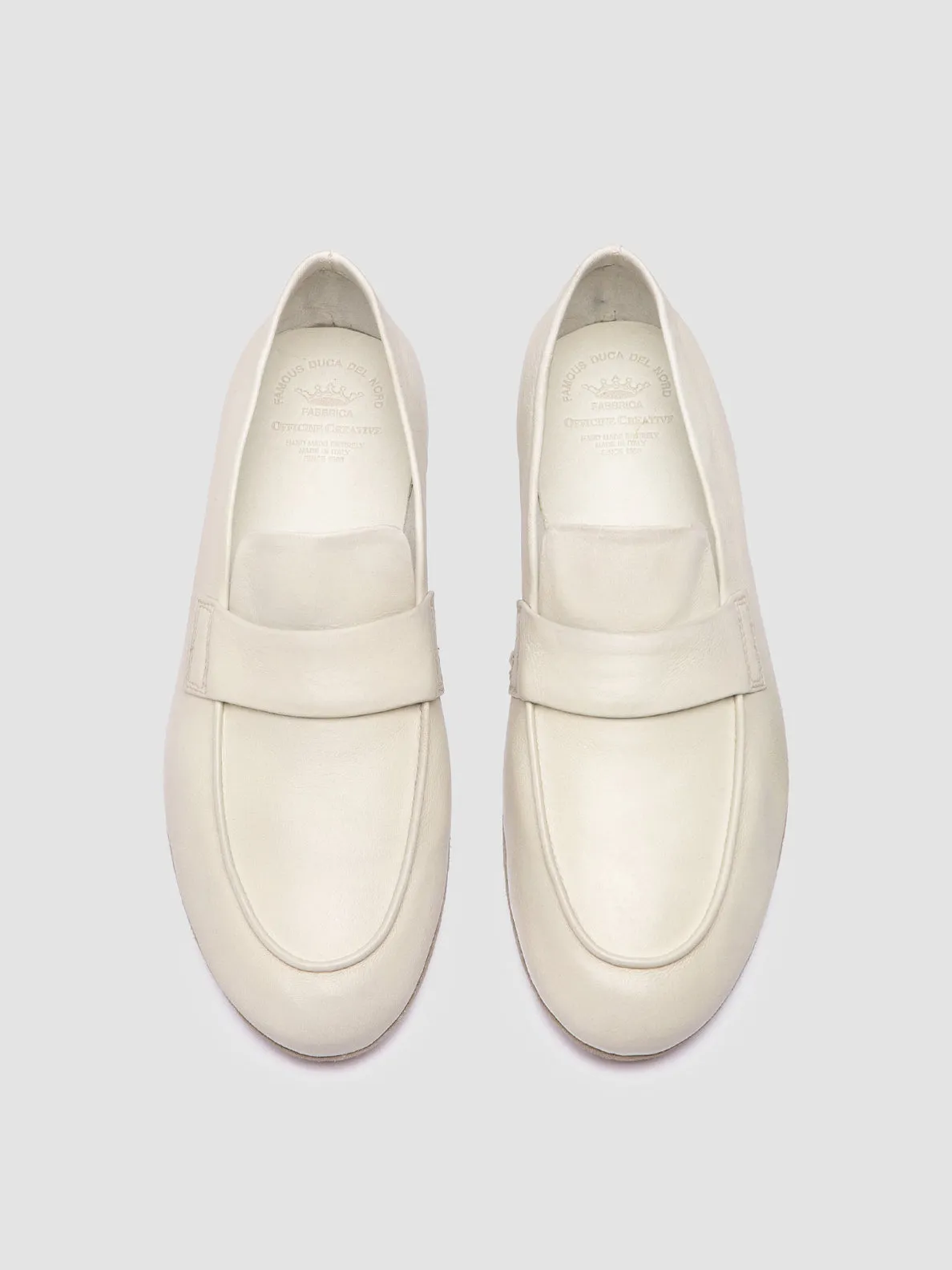 Every Season Path Walk BLAIR DD 001 - White Leather Penny Loafers