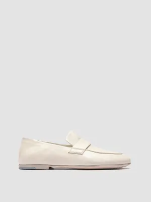 BLAIR DD 001 - White Leather Penny Loafers Airy Construction Office Casual