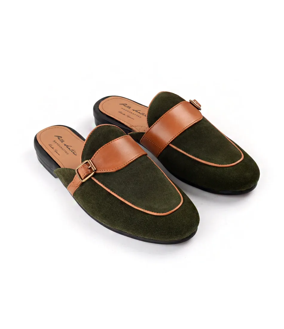 Formal Shade Olive & Tan Single Monk Mule