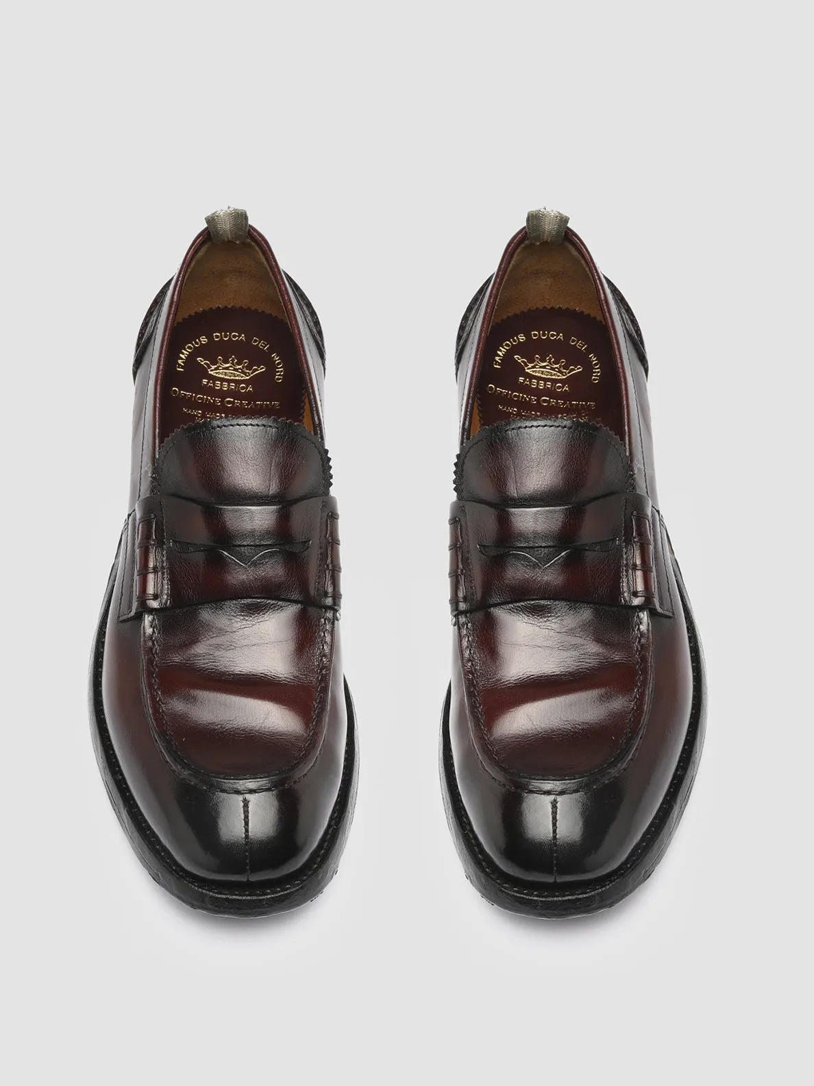 BALANCE 011 - Burgundy Leather Penny Loafers Street Firm Low Maintenance