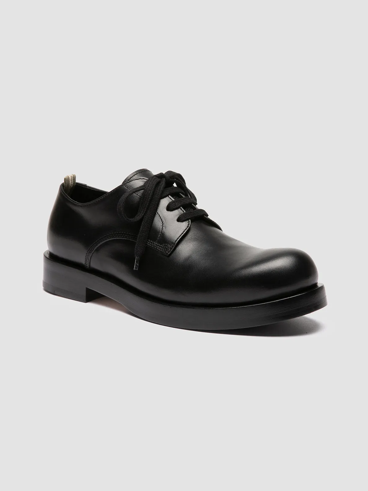 Muted Shine BULLA 001 - Black Leather Derby Shoes