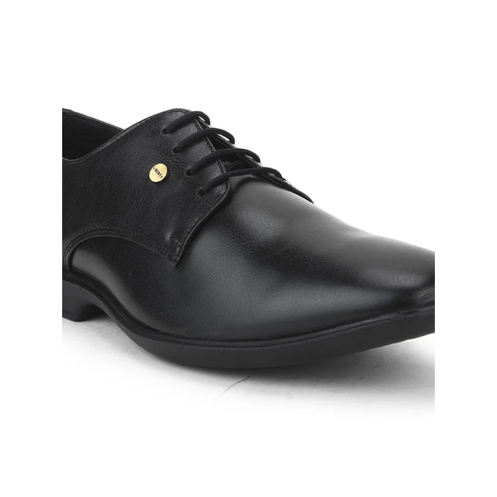 Fortune Black Formal Lace Up Derby Shoes For Men LUCIO-201 By Liberty Sharp Silhouette