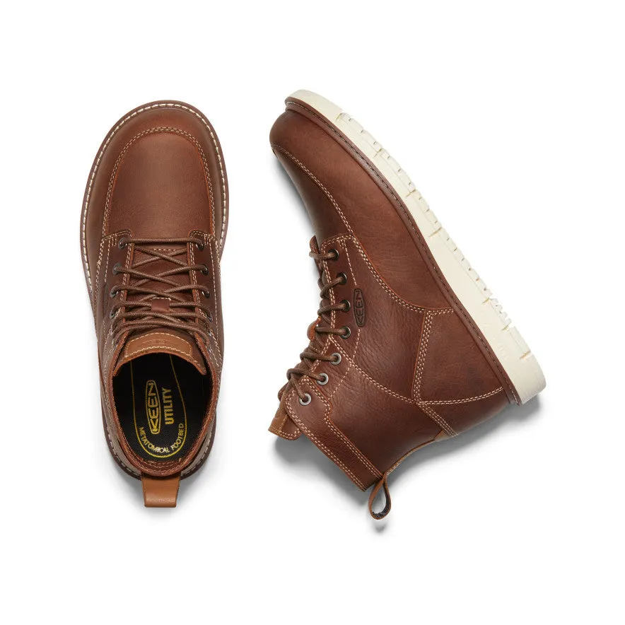 moisture resistant Men's San Jose 6" Boot (Soft Toe)  |  Gingerbread/Off White