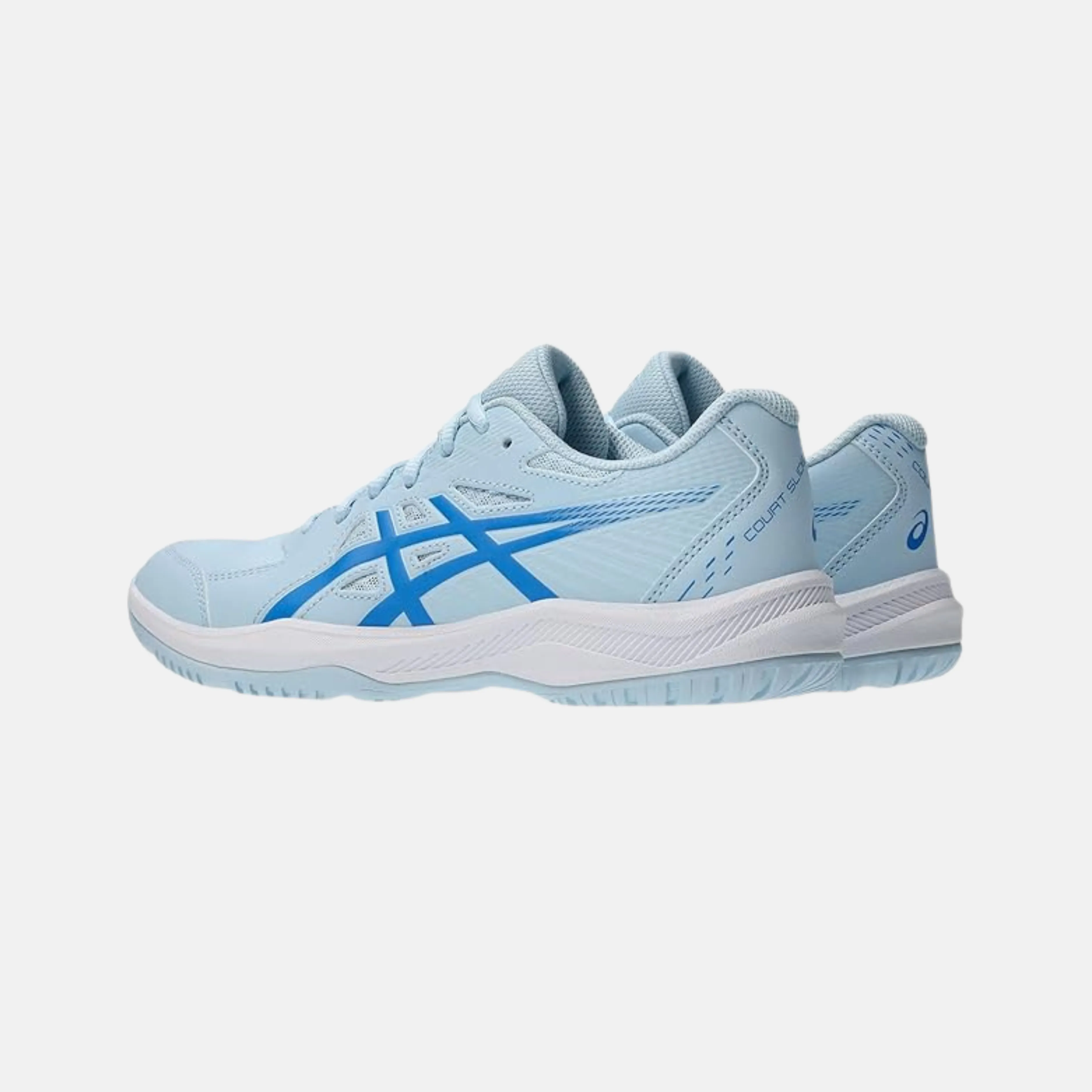 Balanced Style All Function ASICS Court Slide 4 Women??s Tennis Shoes ?C Light Blue/Blue Coast