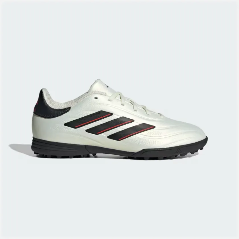 Light Weight Sports Passion Adidas Copa Pure II League Turf Fooball Kids Unisex Shoes (4-16Year) -Ivory/Core Black/Solar Red