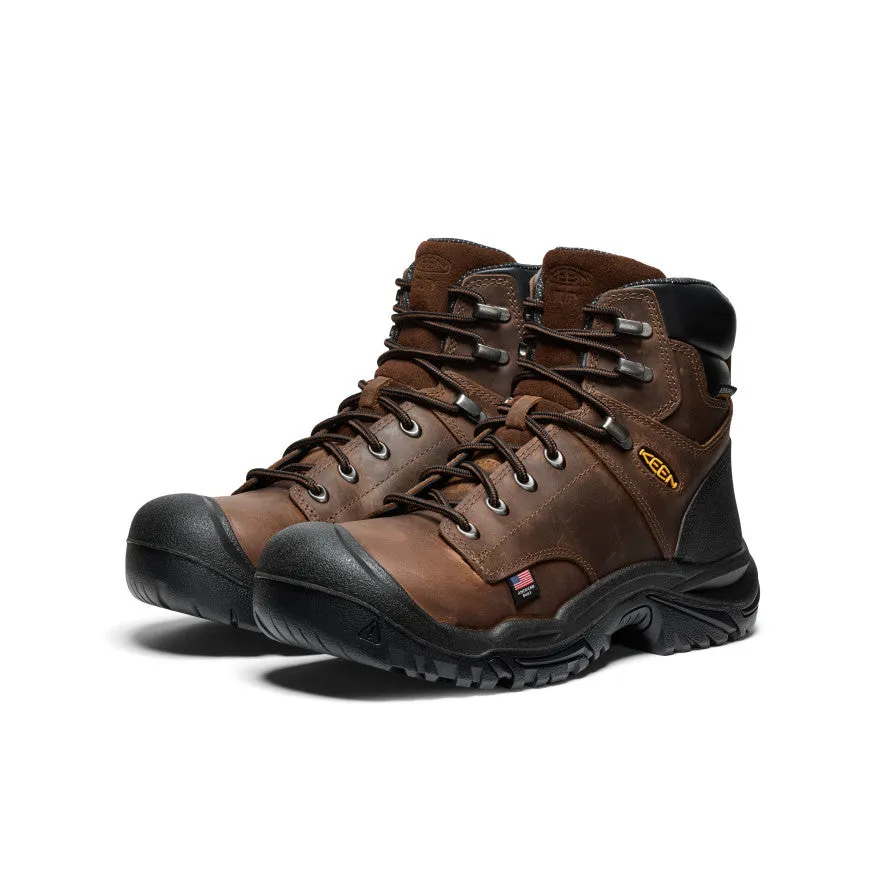 dust resistant Backpacking Fit Men's Mt Vernon II 6" Waterproof Boot (Steel Toe)  |  Dark Earth/Black