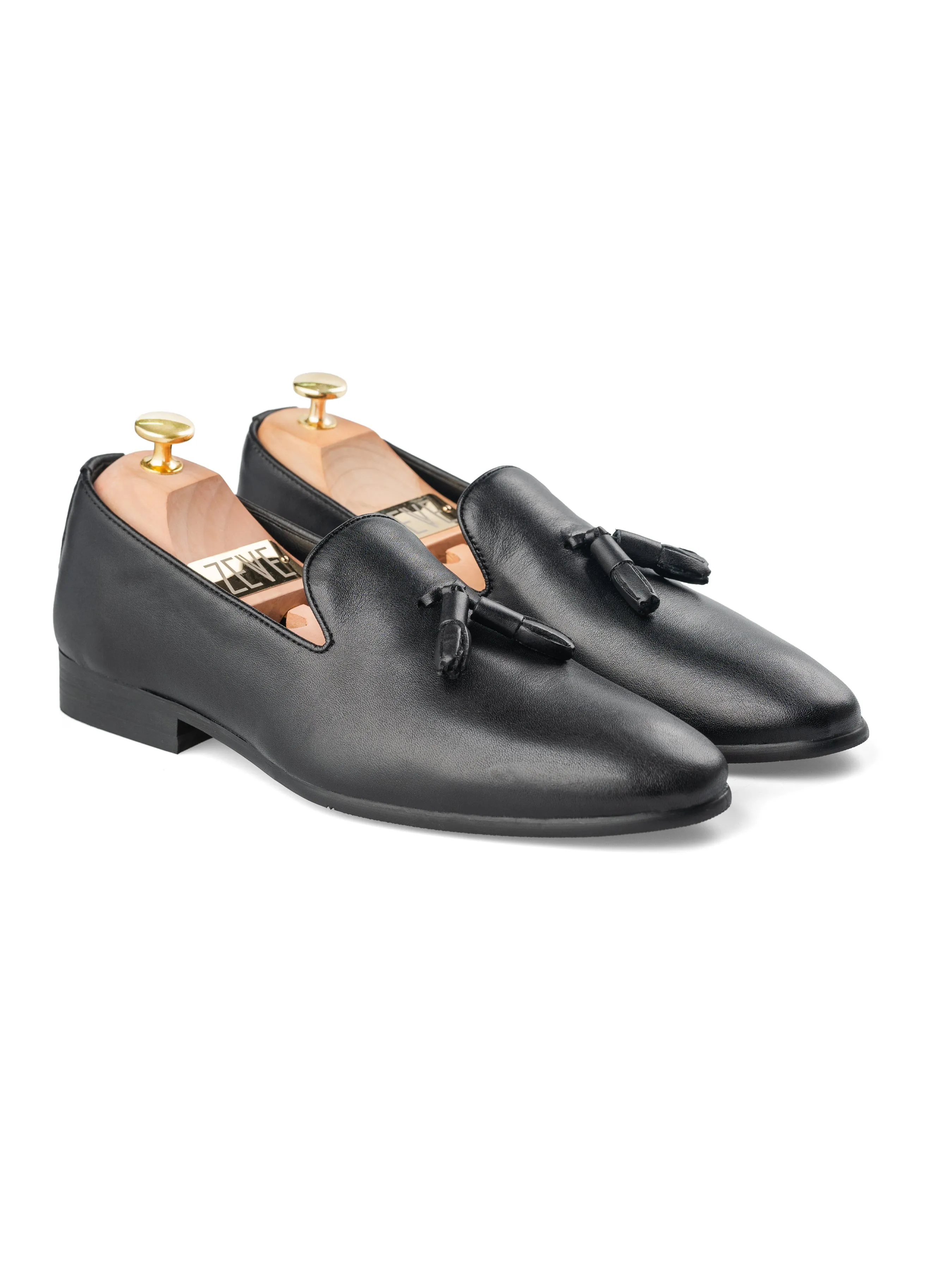 Loafer Slipper - Solid Black Leather Way Clear Active Sprint