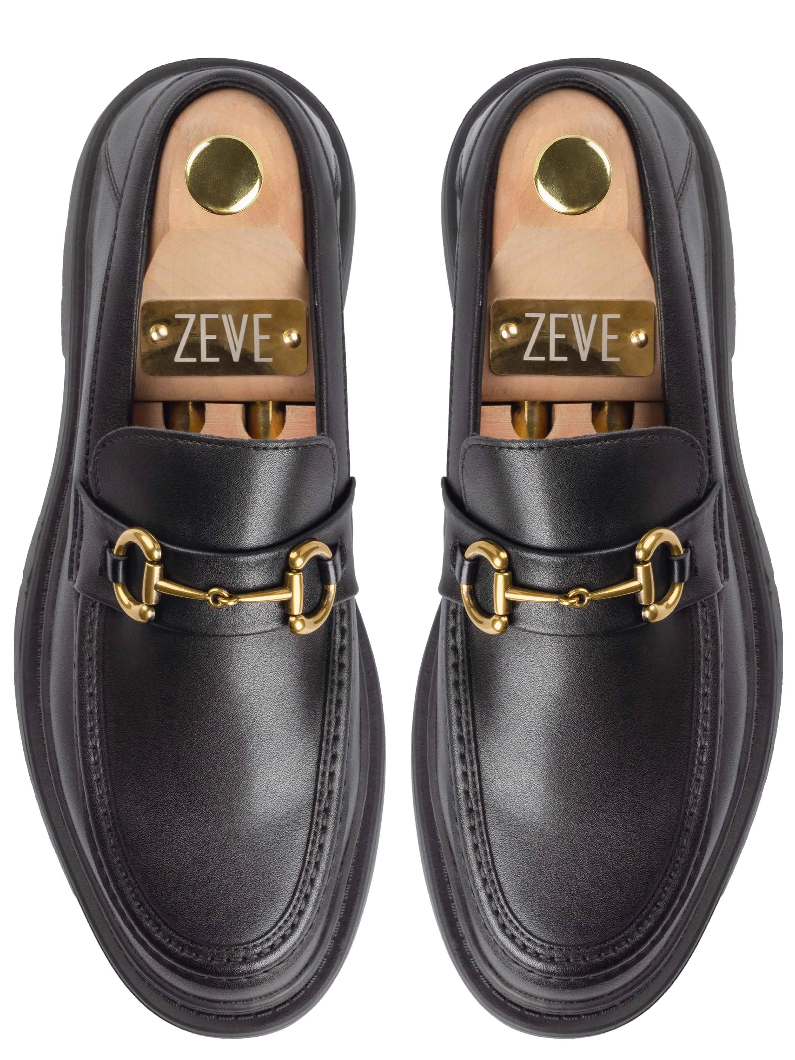 Maurice Moccasin Buckle Loafer - Solid Black (Chunky Sole) Italian Craftsmanship