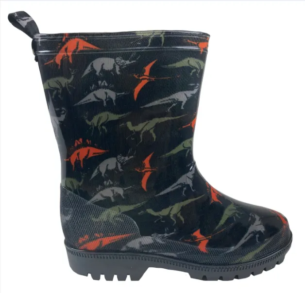 Boys Dinosaur Printed Rainboot Ready for Rain soft fit