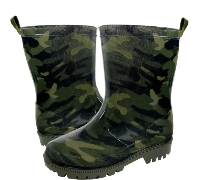 Boys Green Camo Rain Boot Storm Ready