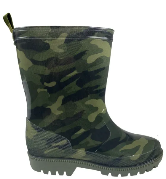Tough Boys Green Camo Rain Boot