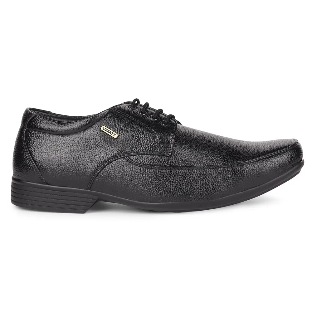 Crisp Details Fortune By Liberty HIL-10 Formal Derby Shoes For Men - Black