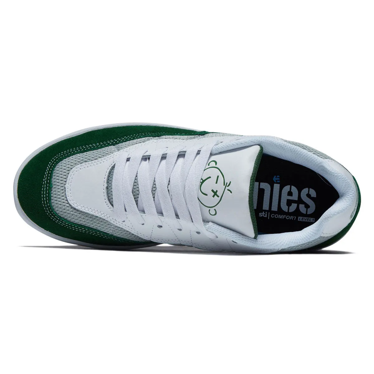 Quick Action Ride Skateboard Ready Etnies Snake Shoes - Green/White/Grey