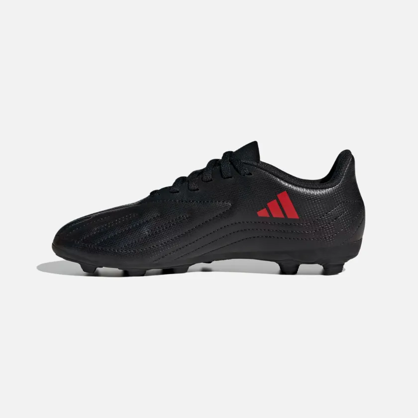 Adidas Deportive II Flexible Ground Kids Unisex Football Shoes (4-7Year) -Core Black/Red/Red Extra Cushion