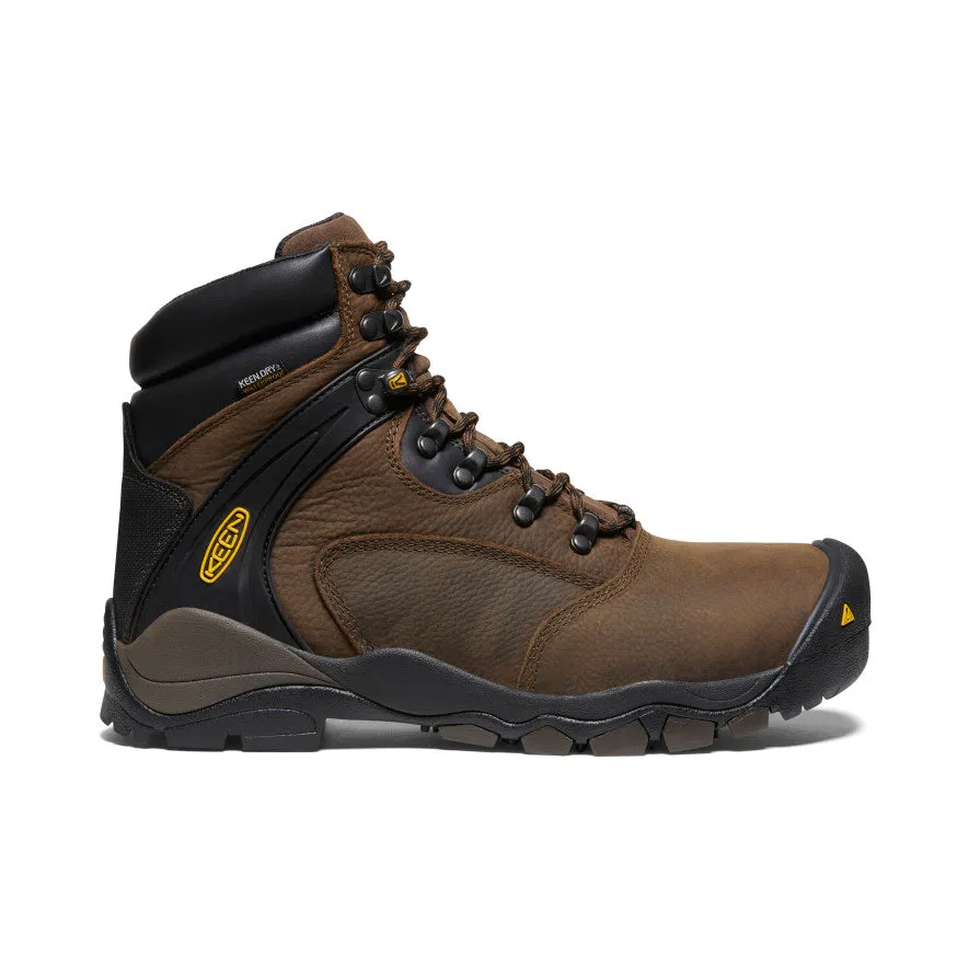 Dry Feet Mountain Gear Fit Men's Louisville 6" Waterproof Boot (Steel Toe)  |  Cascade Brown