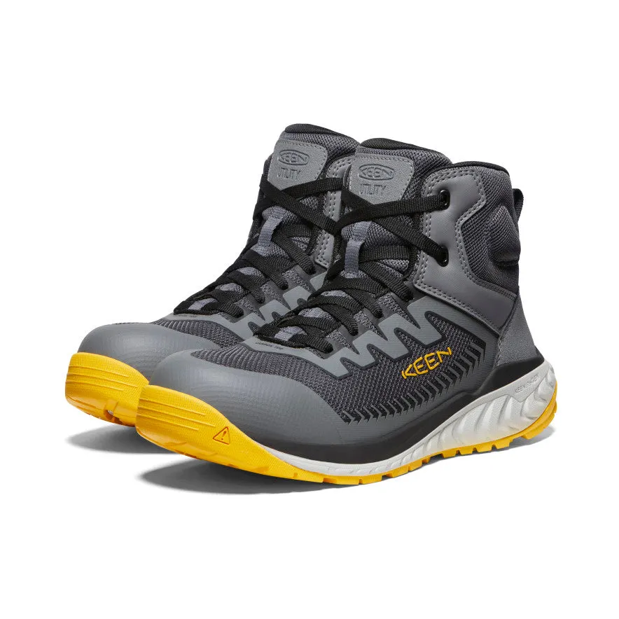 Reinforced Men's Arvada Mid Work Sneaker (Carbon Toe)  |  Black/Keen Yellow