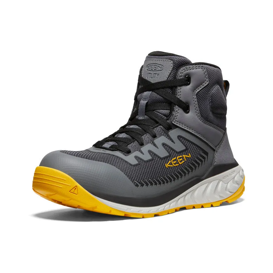Men's Arvada Mid Work Sneaker (Carbon Toe)  |  Black/Keen Yellow Urban Explorer zipper