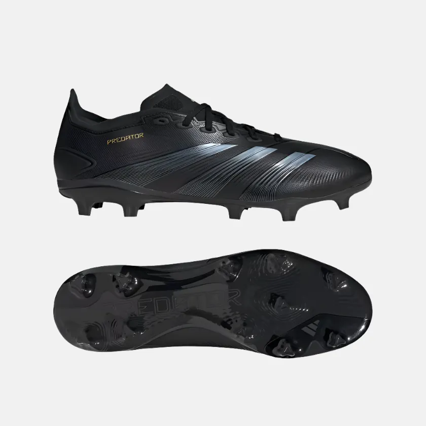 Adidas Predator League Firm Ground Men's Football Shoes - Core Black/Carbon/Gold Metallic Match Path Performance Core